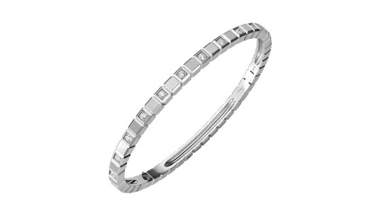 Ice Cube Bangle - Ethical White Gold/Half-Set Diamonds