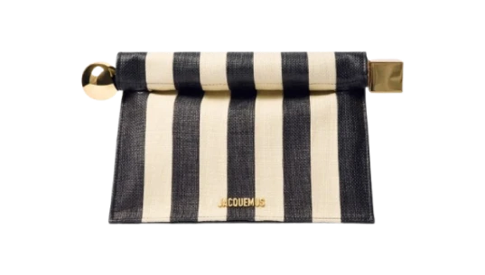 Rond Carré Clutch Bag - Beige/Black