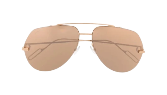 Pilot-Frame Mirrored Sunglasses - 18KT Rose Gold