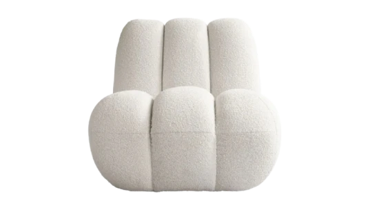 Toe Bouclé Lounge Chair - Off-White