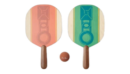 Set of Two Beach Rackets - Emerald/Safety Orange/Mahogany (F8ET)