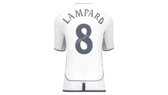 Frank Lampard Back Signed England 2002 Home Shirt with Fan Style Numbers