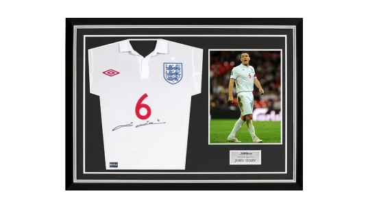 John Terry Front Signed England Home Shirt Home Shirt In Hero Frame: Option 1