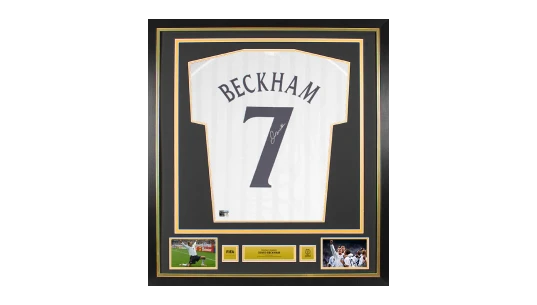 David Beckham Official 2002 World Cup Back Signed & Framed England 2002 Home Shirt - Platinum Bundle