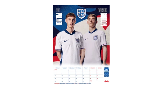 England Official 2025 Calendar - A3
