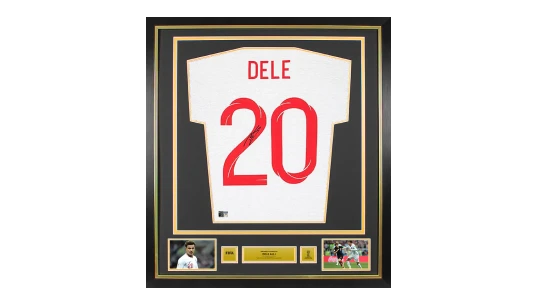 Dele Alli Official 2018 World Cup Back Signed & Framed England 2018-19 Style T-Shirt