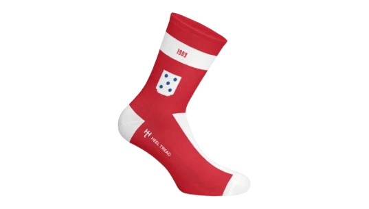 Red 1989 Heel Tread Socks