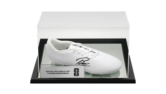 Rafael Leao Official 2026 World Cup Signed White Boot In Acrylic Case