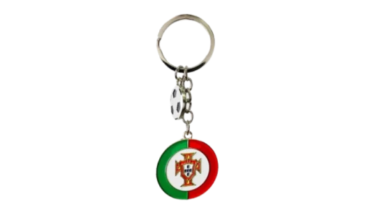 Round Metallic Portugal Keychain