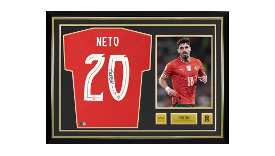 Pedro Neto Official 2026 World Cup Back Signed & Hero Framed Portugal 2025-26 Home Shirt