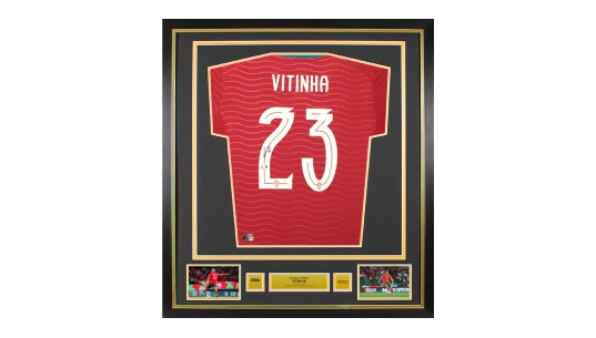 Vitinha Official World Cup Back Signed & Framed Portugal 2026 Home Shirt