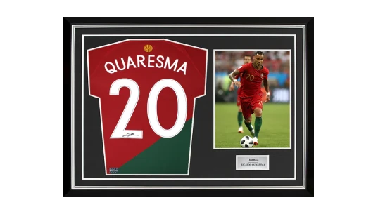 Ricardo Quaresma Back Signed Portugal Modern Home Shirt In Hero Frame: Option 1