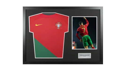 UNSIGNED Cristiano Ronaldo Portugal Shirt In Tribute Frame