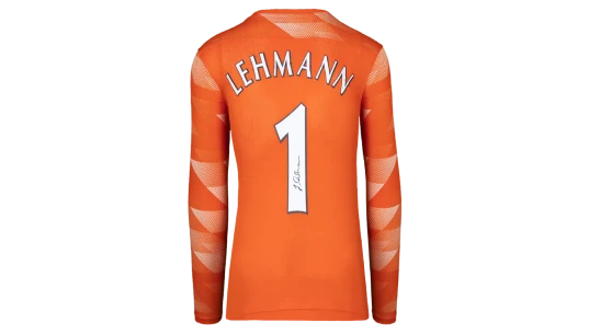 Jens Lehmann Signed Orange Goalkeeper Shirt