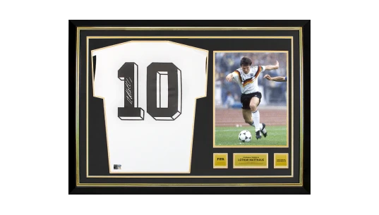 Lothar Matthaus Official World Cup Back Signed & Hero Framed Modern Germany Home Shirt