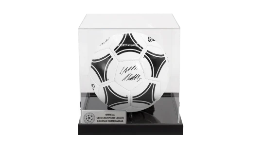 Lothar Matthaus Official UCL Signed Football In Acrylic Case