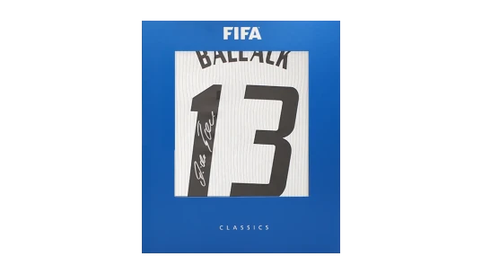 Michael Ballack Official World Cup Back Signed Germany Anniversary Shirt In Deluxe Packaging