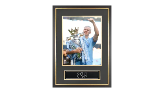 Erling Haaland Signed Plaque and Photo Frame: 2022-23 Premier League Winner