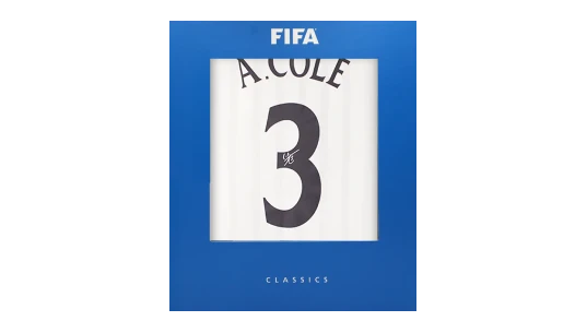 Ashley Cole Official World Cup Back Signed England 2002 Home Shirt In Deluxe Packaging