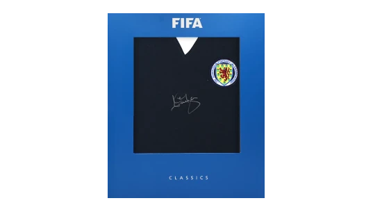 Kenny Dalglish Official  World Cup Front Signed Scotland Retro Shirt In Deluxe Packaging