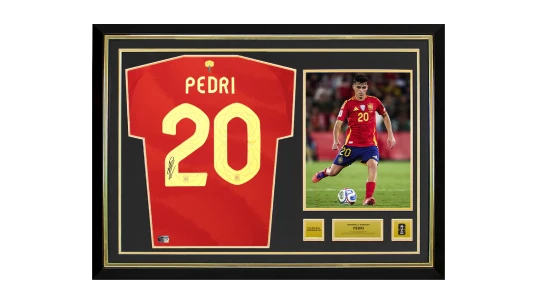 Pedri Official 2026 World Cup Back Signed & Hero Framed Spain 2024 Home Shirt