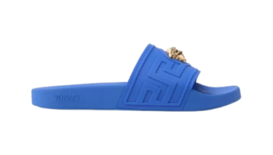 La Medusa Rubber Sliders - Blue/Gold
