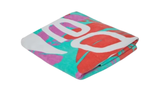Printed Beach Towel - Turquoise/Pink
