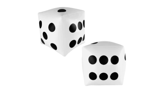 Giant Inflatable Dice Toys 13" - White/Black