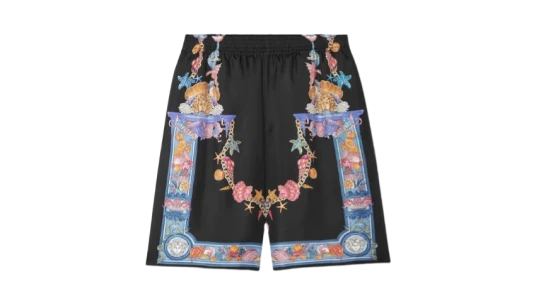 Coral Theatre-Print Shorts - Black/Multicolor