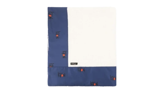 Logo-Border Beach Towel - White/Blue