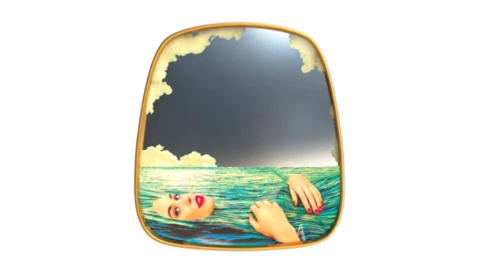 Mirror Gold Frame Sea Girl