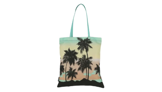 Sunset-Print Tote Bag - Turquoise Blue