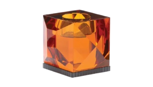 Ophelia Tealight Holder - Amber/Black