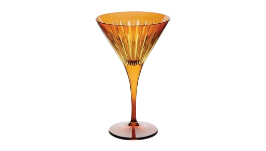 Prism Martini Glasses Set Of 4 - Amber Orange