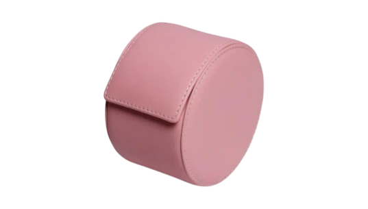 Chromatic Leather Cylindrical Watch Roll - Pink