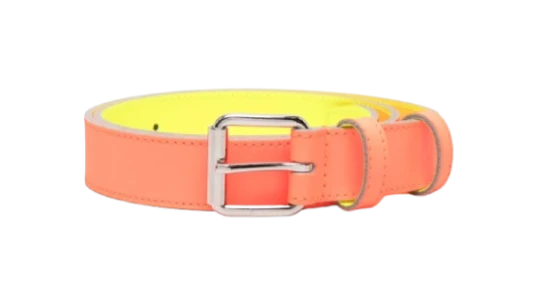Super Fluo Leather Belt - Fluorescent Orange