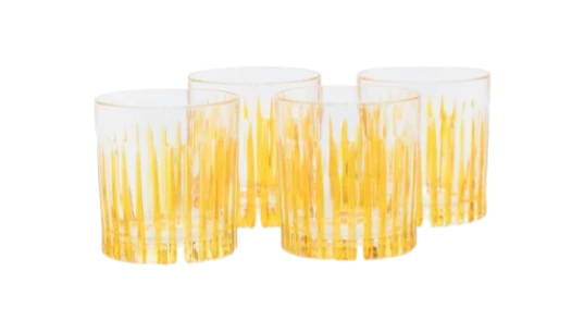 Crystal Water Tumblers Set Of Four - Sunset Yellow