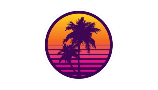 Synthwave Sunset Holographic Sticker