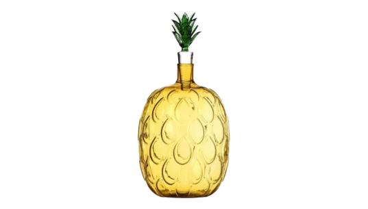 Pineapple Glass Bottle - Yellow/Green