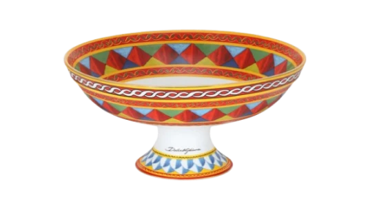 Porcelain Fruit Bowl  - White/Multicolor
