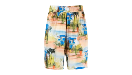 Tropical-Print Silk Shorts - Multicolor