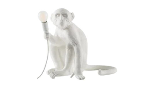 The Monkey Lamp Sitting Version - White