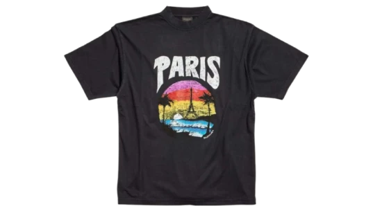 Paris Tropical T-Shirt Medium Fit - Black/Multicolor