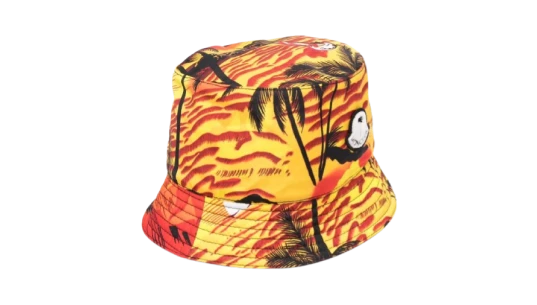 Tropical-Print Bucket Hat - Yellow/Multicolor