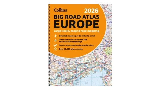 Big Road Atlas Europe 2026 (A3 Spiral): Clear, Easy-To-Read Mapping