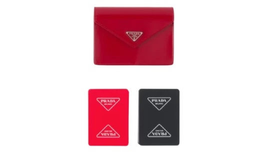 Playing Cards With Leather Case - Scarlet