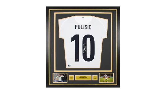 Christian Pulisic Official 2022 World Cup Signed & Framed 2020 Home Shirt