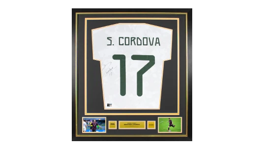 Sebastian Cordova Official World Cup Back Signed & Framed Mexico 2020 Away Shirt