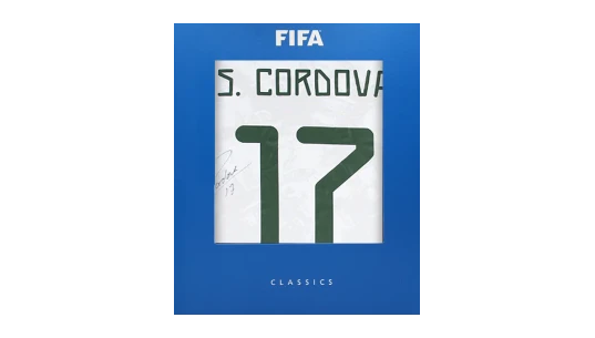 Sebastian Cordova Official World Cup Back Signed Mexico 2020 Away Shirt In Deluxe Packaging