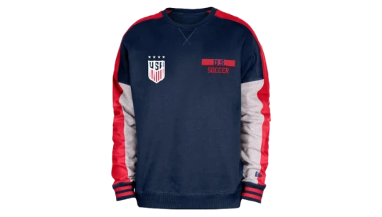 Split Crewneck - Navy/Red